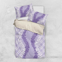 Hawaii Aloha Plumeria Lei Lavender Palaka Bedding Set - Polynesian Pride