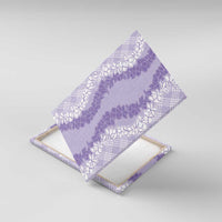 Hawaii Aloha Plumeria Lei Lavender Palaka Canvas Wall Art LT7 With Frame Lavender - Polynesian Pride