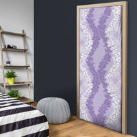 Hawaii Aloha Plumeria Lei Lavender Palaka Door Cover - Polynesian Pride