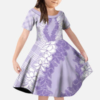 Hawaii Aloha Plumeria Lei Lavender Palaka Family Matching Summer Maxi Dress and Hawaiian Shirt - Polynesian Pride