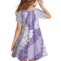 Hawaii Aloha Plumeria Lei Lavender Palaka Family Matching Summer Maxi Dress and Hawaiian Shirt - Polynesian Pride