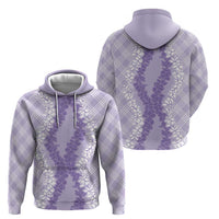 Hawaii Aloha Plumeria Lei Lavender Palaka Hoodie - Polynesian Pride
