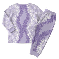 Hawaii Aloha Plumeria Lei Lavender Palaka Christmas Pajama Set - Polynesian Pride