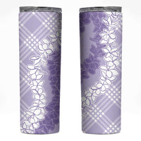 Hawaii Aloha Plumeria Lei Lavender Palaka Skinny Tumbler - Polynesian Pride