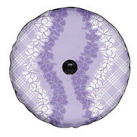 Hawaii Aloha Plumeria Lei Lavender Palaka Spare Tire Cover - Polynesian Pride