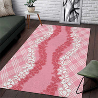 Hawaii Aloha Plumeria Lei Pink Palaka Area Rug - Polynesian Pride