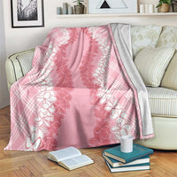 Hawaii Aloha Plumeria Lei Pink Palaka Blanket - Polynesian Pride