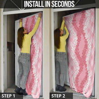 Hawaii Aloha Plumeria Lei Pink Palaka Door Cover - Polynesian Pride