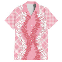 Hawaii Aloha Plumeria Lei Pink Palaka Hawaiian Shirt - Polynesian Pride