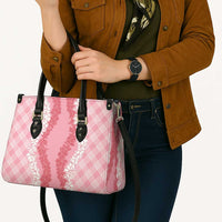 Hawaii Aloha Plumeria Lei Pink Palaka Leather Bag - Polynesian Pride