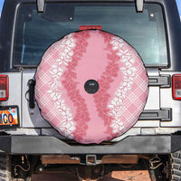 Hawaii Aloha Plumeria Lei Pink Palaka Spare Tire Cover - Polynesian Pride