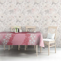 Hawaii Aloha Plumeria Lei Pink Palaka Tablecloth - Polynesian Pride