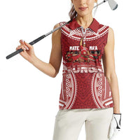Personalized Mate Maa Tonga Rugby Women Sleeveless Polo Shirt Ofa Atu Tonga