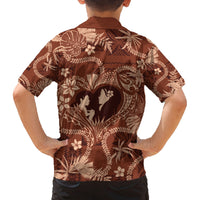 Hawaii Plumeria Family Matching Off Shoulder Maxi Dress and Hawaiian Shirt Hau'oli la Makuahine Sunburned LT7 - Polynesian Pride