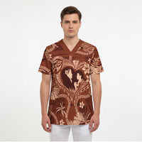 Hawaii Plumeria Scrub Top Hau'oli la Makuahine Sunburned - Polynesian Pride