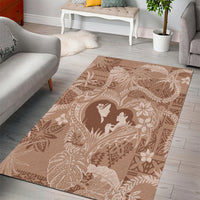 Hawaii Plumeria Area Rug Hau'oli la Makuahine Beige LT7 - Polynesian Pride