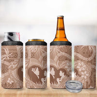 Hawaii Plumeria 4 in 1 Can Cooler Tumbler Hau'oli la Makuahine Beige