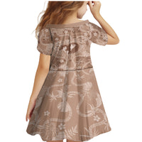 Hawaii Plumeria Family Matching Mermaid Dress and Hawaiian Shirt Hau'oli la Makuahine Beige LT7 - Polynesian Pride