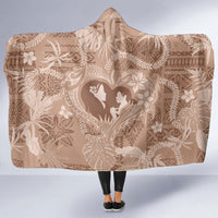 Hawaii Plumeria Hooded Blanket Hau'oli la Makuahine Beige LT7 - Polynesian Pride