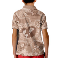 Hawaii Plumeria Kid Polo Shirt Hau'oli la Makuahine Beige LT7 - Polynesian Pride
