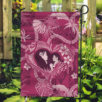 Hawaii Plumeria Garden Flag Hau'oli la Makuahine Rosy LT7 Garden Flag Pink - Polynesian Pride