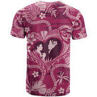 Hawaii Plumeria T Shirt Hau'oli la Makuahine Rosy LT7 - Polynesian Pride