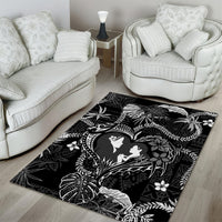 Hawaii Plumeria Area Rug Hau'oli la Makuahine Monochrome LT7 - Polynesian Pride