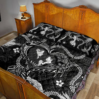 Hawaii Plumeria Quilt Bed Set Hau'oli la Makuahine Monochrome LT7 - Polynesian Pride