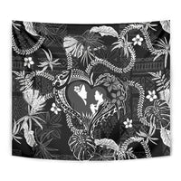 Hawaii Plumeria Tapestry Hau'oli la Makuahine Monochrome LT7 - Polynesian Pride