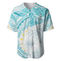 Polynesia Humpback Whale Baseball Jersey Tropical Plumeria Turquoise LT7 Turquoise - Polynesian Pride