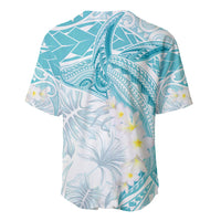 Polynesia Humpback Whale Baseball Jersey Tropical Plumeria Turquoise LT7 - Polynesian Pride