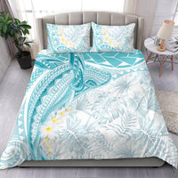 Polynesia Humpback Whale Bedding Set Tropical Plumeria Turquoise