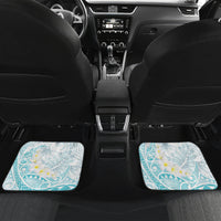 Polynesia Humpback Whale Car Mats Tropical Plumeria Turquoise