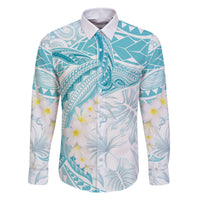 Polynesia Humpback Whale Family Matching Mermaid Dress and Hawaiian Shirt Tropical Plumeria Turquoise