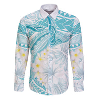 Polynesia Humpback Whale Family Matching Tank Maxi Dress and Hawaiian Shirt Tropical Plumeria Turquoise