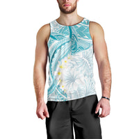 Polynesia Humpback Whale Men Tank Top Tropical Plumeria Turquoise LT7 - Polynesian Pride