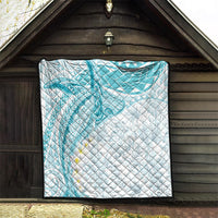 Polynesia Humpback Whale Quilt Tropical Plumeria Turquoise LT7 - Polynesian Pride