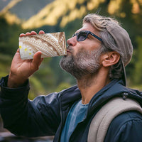 Polynesia Humpback Whale 4 in 1 Can Cooler Tumbler Tropical Plumeria Beige