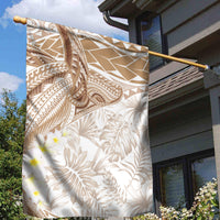 Polynesia Humpback Whale Garden Flag Tropical Plumeria Beige