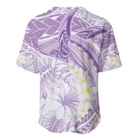 Polynesia Humpback Whale Baseball Jersey Tropical Plumeria Lavender LT7 - Polynesian Pride