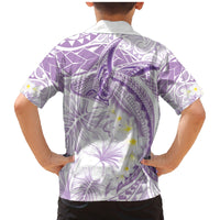 Polynesia Humpback Whale Family Matching Mermaid Dress and Hawaiian Shirt Tropical Plumeria Lavender