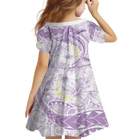 Polynesia Humpback Whale Family Matching Short Sleeve Bodycon Dress and Hawaiian Shirt Tropical Plumeria Lavender