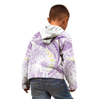 Polynesia Humpback Whale Kid Hoodie Tropical Plumeria Lavender