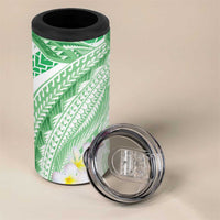 Polynesia Humpback Whale 4 in 1 Can Cooler Tumbler Tropical Plumeria Emerald