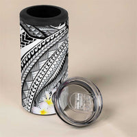 Polynesia Humpback Whale 4 in 1 Can Cooler Tumbler Tropical Plumeria Charcoal
