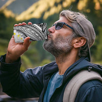 Polynesia Humpback Whale 4 in 1 Can Cooler Tumbler Tropical Plumeria Charcoal