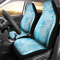 Aotearoa Maori Koru Curves Car Seat Cover Silver Ferns - Turquoise