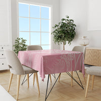 Aotearoa Maori Koru Curves Tablecloth Silver Ferns - Rose Pink LT7 - Polynesian Pride