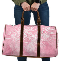 Aotearoa Maori Koru Curves Travel Bag Silver Ferns - Rose Pink