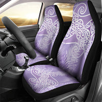 Aotearoa Maori Koru Curves Car Seat Cover Silver Ferns - Amethyst